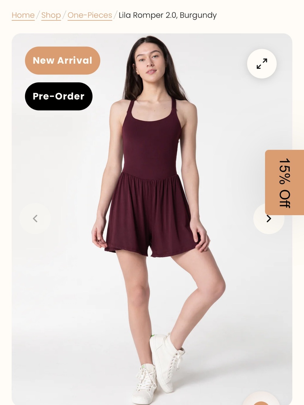 Lila Romper 2.0 Burgundy Sleeveless Jumpsuit
